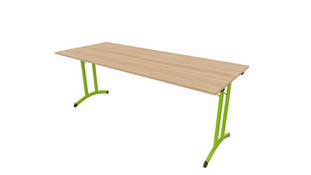 Table Pliante 140x80cm, Plateau hêtre, 4 coloris