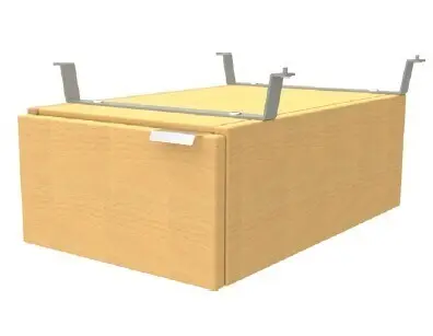 [LR22136500001TAL1003] CHAIRE LERN stratifié chants hêtre naturel (1 caisson 1 tiroir, Jaune, Alu cendré, 130x65cm).webp