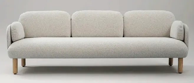 CANAPE 3 PLACE MYAMI STRUCTURE ET PIEDS BOIS MASSIF FRENE