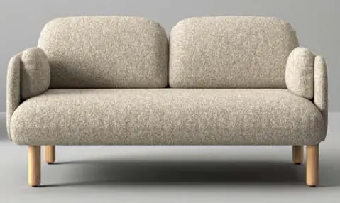 CANAPE 2 PLACES MYAMI STRUCTURE ET PIEDS BOIS MASSIF FRENE TISSUS BERTA