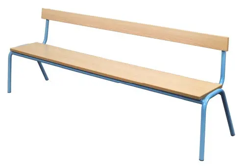 BANC AVEC DOSSIER et assise en massif pour classes maternelles