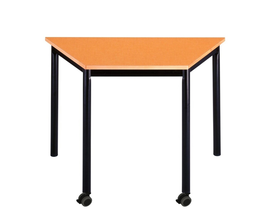 TAFEL ARTENSE TRAPEZIUM 120, 4 poten waarvan 2 met wieltjes, LAMINAAT HNV