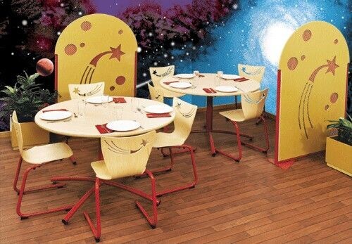 TABLES SHETLAND primaire stratifié chants bois MDF