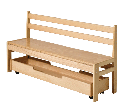 COFFRE EN BOIS SUR ROULETTES