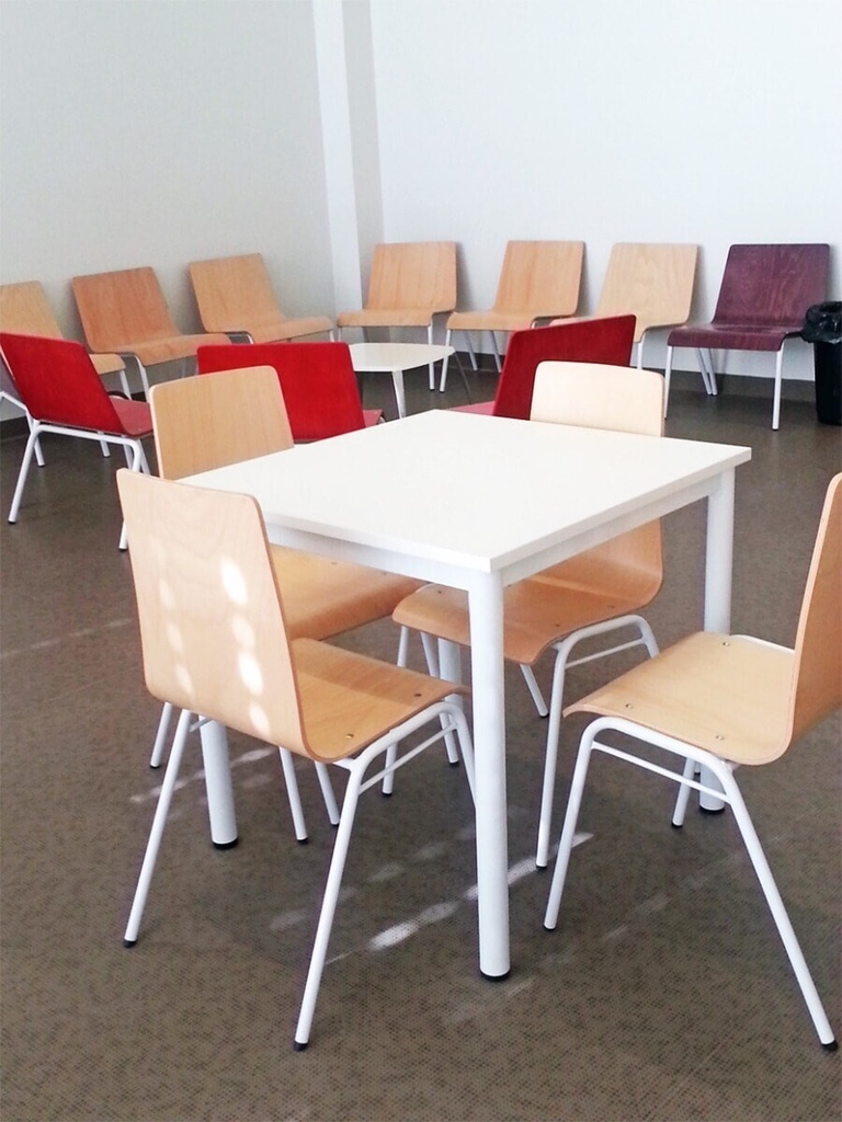 ARTENSE-TAFEL, vierkant, 80 cm, geluiddempend laminaat met omspoten rand