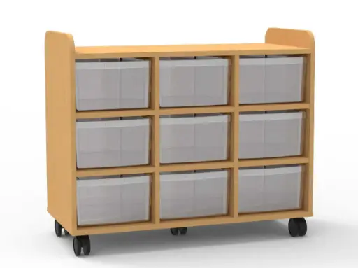 [CDCDE3CB9T] CDCDE3CB9T- Meuble 3 colonnes sur roulettes avec 9 bacs inclus