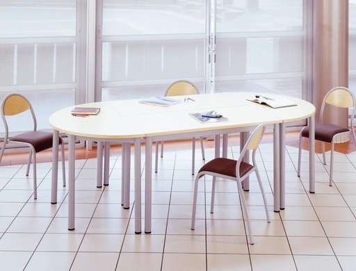 [ART12R120STRSUR] ARTENSE halfronde tafel 120, laminaat met omgespoten rand